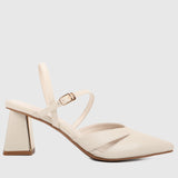 Gayle Pointed Toe Heels (White)