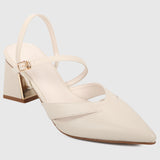 Gayle Pointed Toe Heels (White)