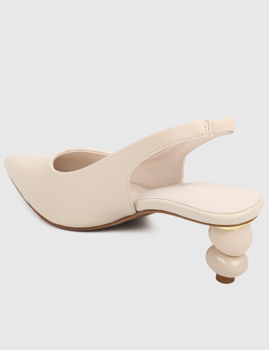 Glynis Pointed Toe Heels (Blanched Almond)