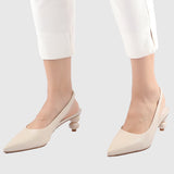 Glynis Pointed Toe Heels (Blanched Almond)