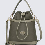 Nurita Harith Nael Drawstring Bucket Bag (Dark Sea Green)