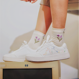Spin-Up Rounded Toe Sneakers Women (White)