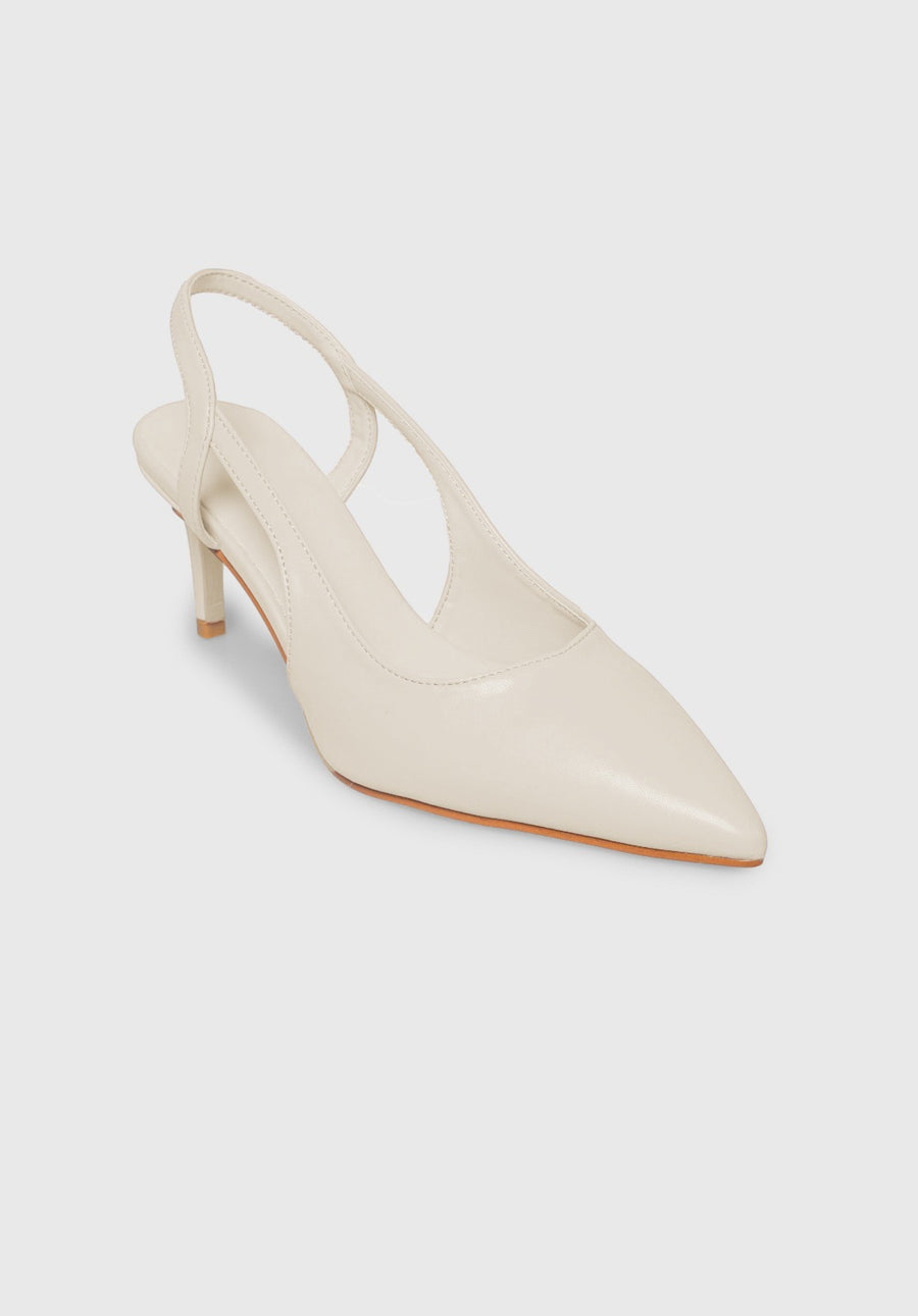 Earth Edit Harper Pointed Toe Heels (Off White)
