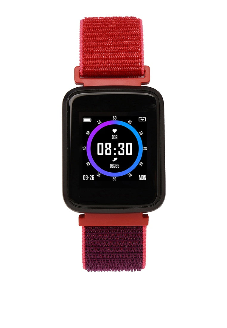 Jasper Woven Nylon Strap Smart Watch (Red)