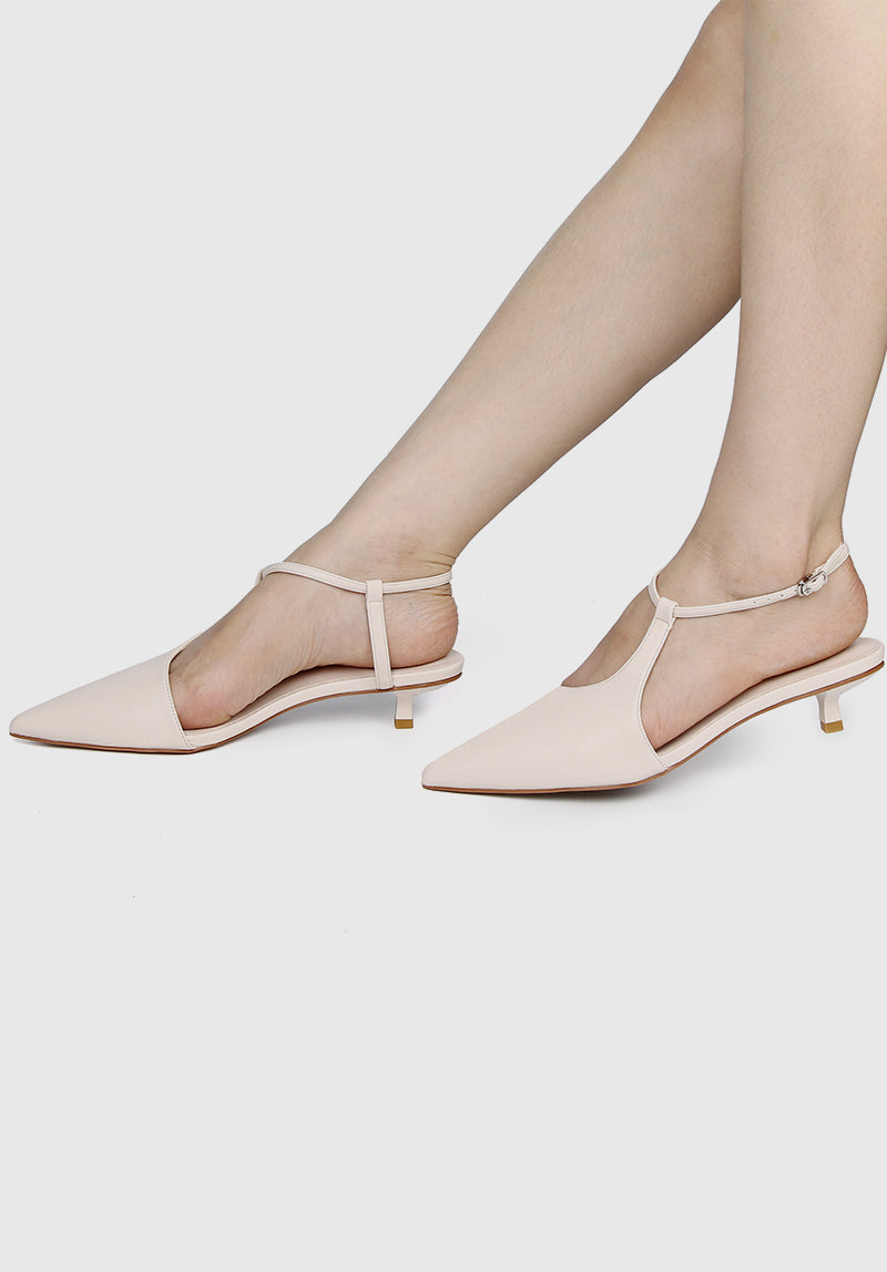 Paris Pointed Toe Heels (White)
