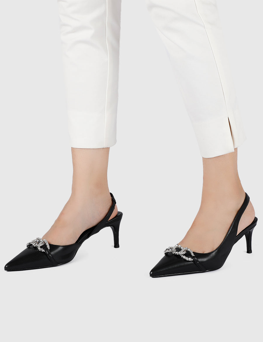 Angie Pointed Toe Heels (Black)