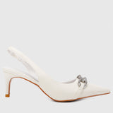 Angie Pointed Toe Heels (White)