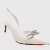 Angie Pointed Toe Heels (White)
