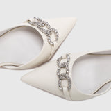 Angie Pointed Toe Heels (White)