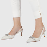 Angie Pointed Toe Heels (White)