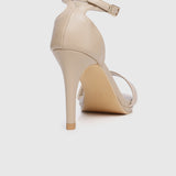 Lindsay Open Toe Heels (Tan)