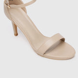 Lindsay Open Toe Heels (Tan)