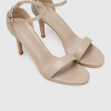 Lindsay Open Toe Heels (Tan)