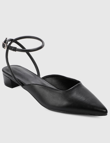 Valencia Pointed Toe Ballerina & Flats (Black)