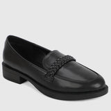 Thalia Rounded Toe Loafers, Moccasins & Boat Shoes (Black)