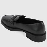 Thalia Rounded Toe Loafers, Moccasins & Boat Shoes (Black)