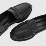 Thalia Rounded Toe Loafers, Moccasins & Boat Shoes (Black)