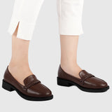 Thalia Rounded Toe Loafers, Moccasins & Boat Shoes (Brown)