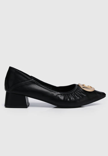 Eugenia Pointed Toe Ballerina & Flats (Black)