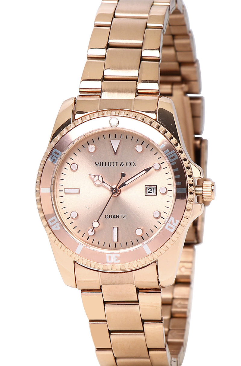 Victoria Rose Gold Stainless Steel Strap Watch (Rose Gold)