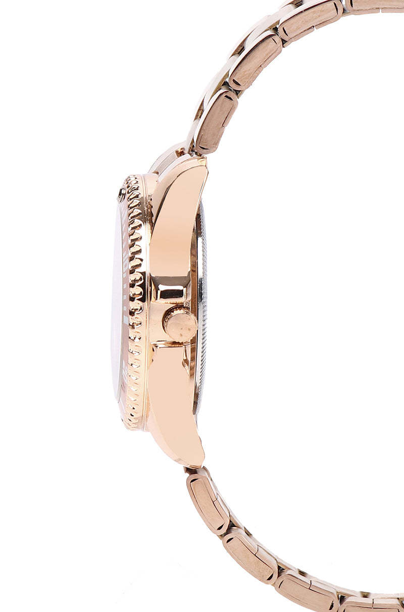 Victoria Rose Gold Stainless Steel Strap Watch (Rose Gold)