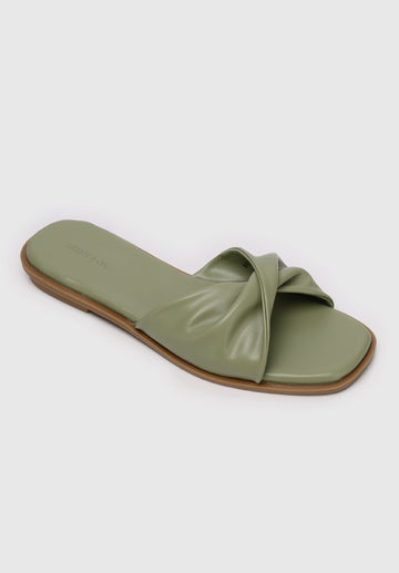Dalinda Open Toe Sandals & Flip Flops (Dark Olive Green)