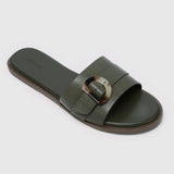 Coleen Open Toe Sandals & Flip Flops (Olive Drab)