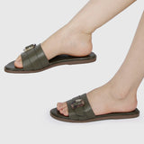 Coleen Open Toe Sandals & Flip Flops (Olive Drab)