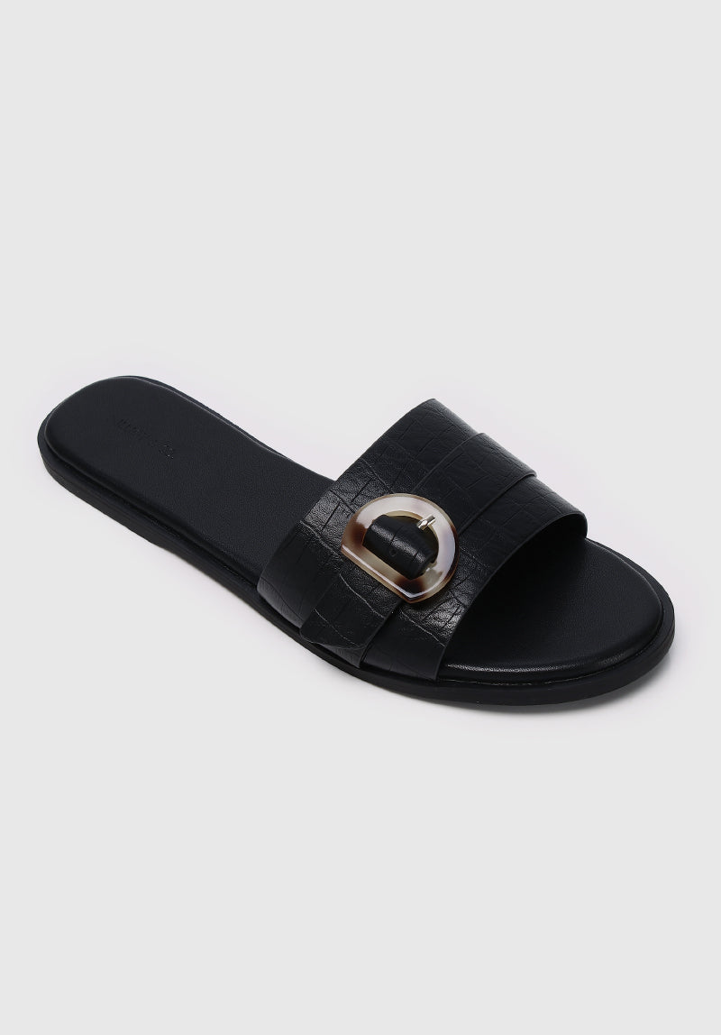 Coleen Open Toe Sandals & Flip Flops (Black)