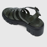 Christabel Open Toe Sandals & Flip Flops (Dark Olive Green)