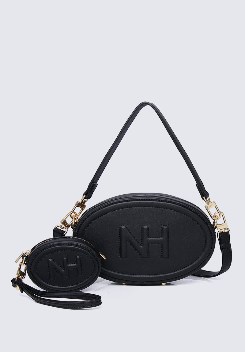 Nurita Harith Neqqa Oval Shoulder Bag (Black)