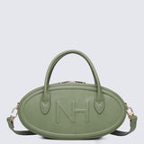 Nurita Harith Nyeki Oval Top Handles Bag (Dark Olive Green)