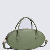 Nurita Harith Nyeki Oval Top Handles Bag (Dark Olive Green)