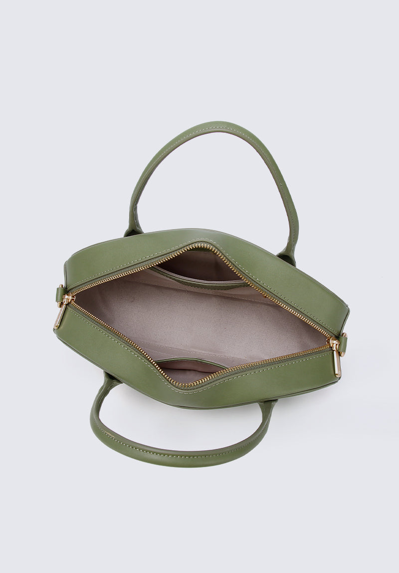 Nurita Harith Nyeki Oval Top Handles Bag (Dark Olive Green)