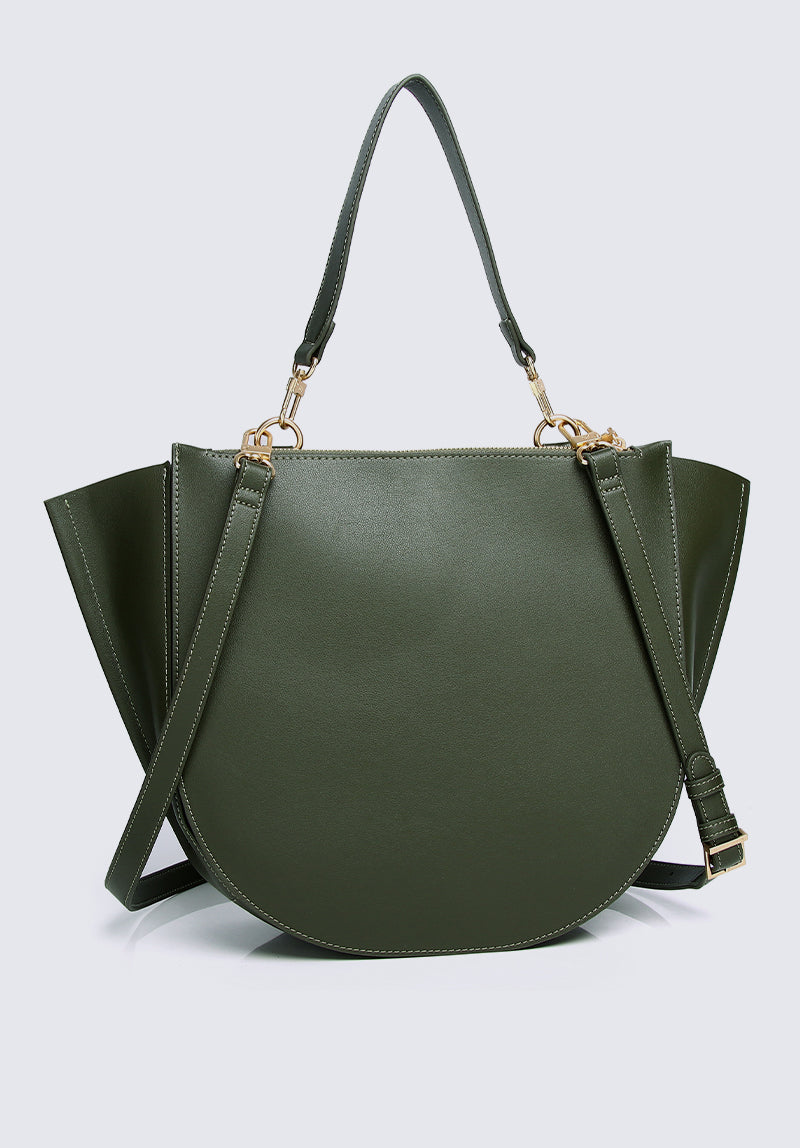 Nurita Harith Njema Medium Trapeze Shoulder Bag (Olive)
