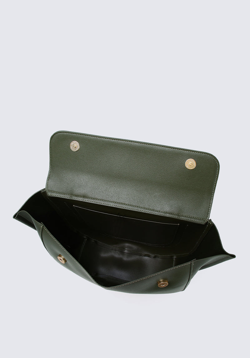 Nurita Harith Njema Medium Trapeze Shoulder Bag (Olive)