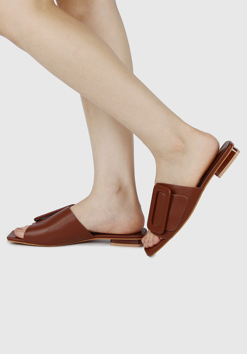 Nurita Harith Hiba Open Toe Sandals & Flip Flops (Brown)