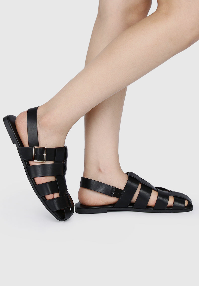 Dorinda Open Toe Sandals & Flip Flops (Black)