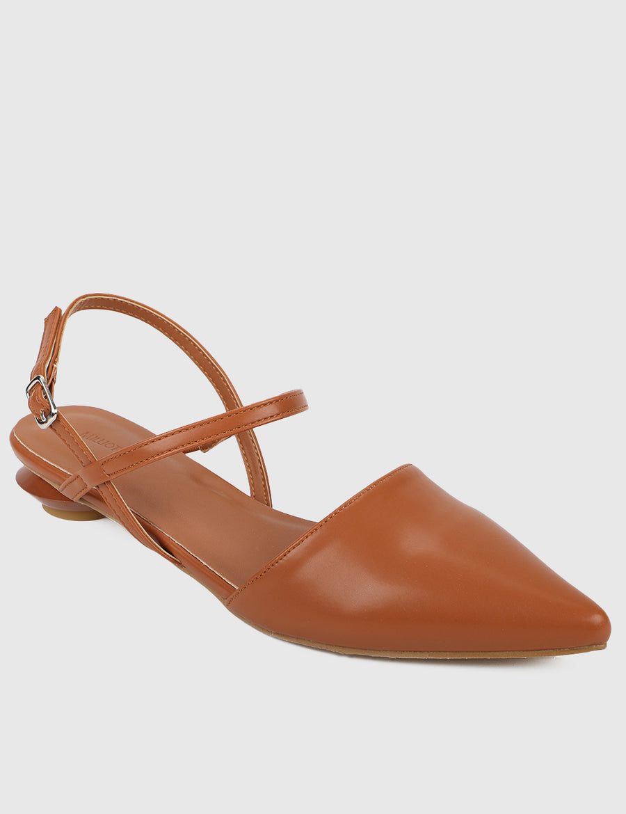 Belphoebe Pointed Toe Heels (Brown)