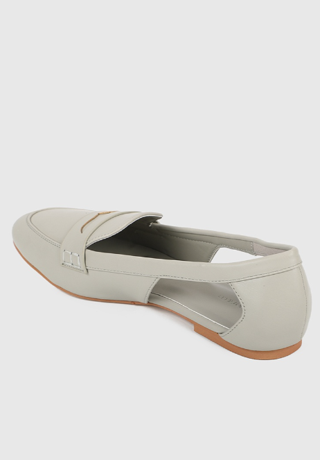 Blanche Rounded Toe Loafers, Moccasins & Boat Shoes (Silver)