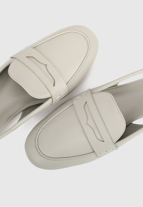 Blanche Rounded Toe Loafers, Moccasins & Boat Shoes (Silver)