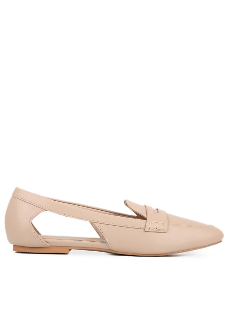 Blanche Rounded Toe Loafers, Moccasins & Boat Shoes (Nude)