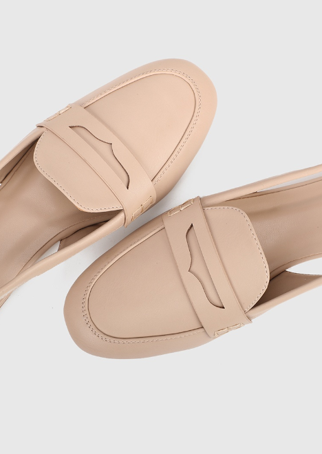 Blanche Rounded Toe Loafers, Moccasins & Boat Shoes (Nude)