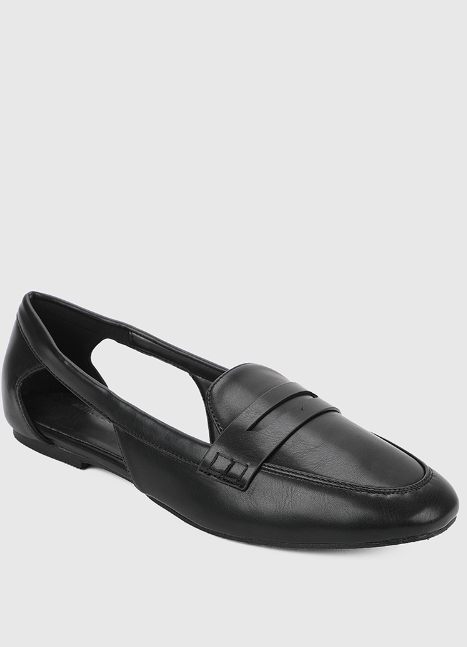 Blanche Rounded Toe Loafers, Moccasins & Boat Shoes (Black)