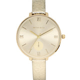 Olivia Rose Gold Leather Strap Watch (Champagne)