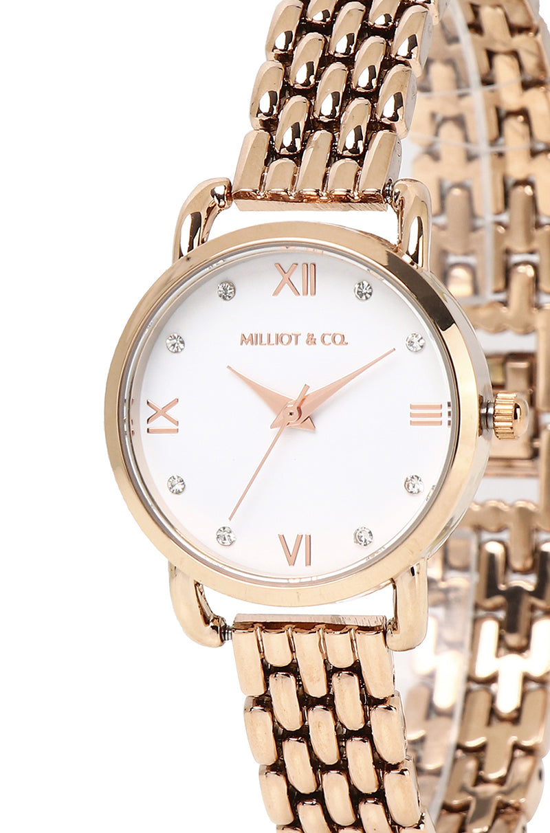 Beata Rose Gold Alloy Strap Watch (Salmon)