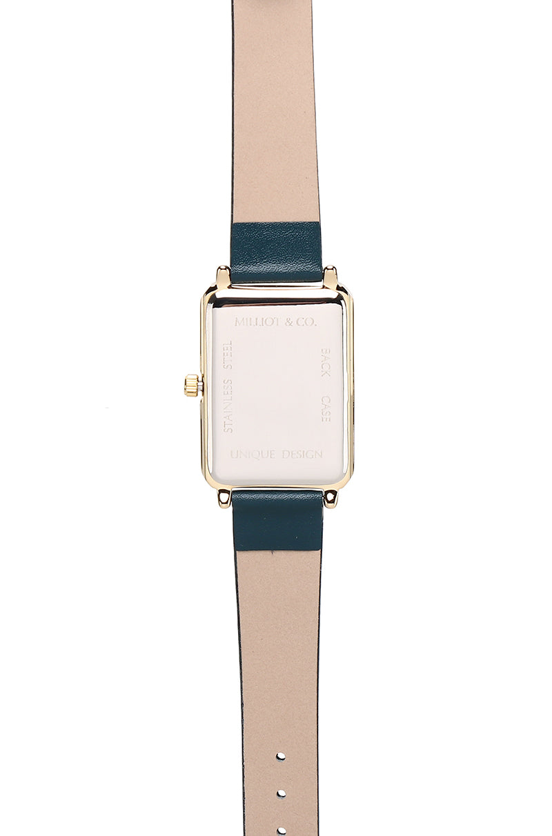 Chelsea Gold Leather Strap Watch (Cadet Blue)