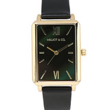 Chelsea Gold Leather Strap Watch (Black)