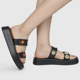 Disney Bambi Daisy Open Toe Sandals & Flip Flops (Black)