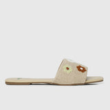A Floral Tale Open Toe Sandals & Flip Flops (Tan)